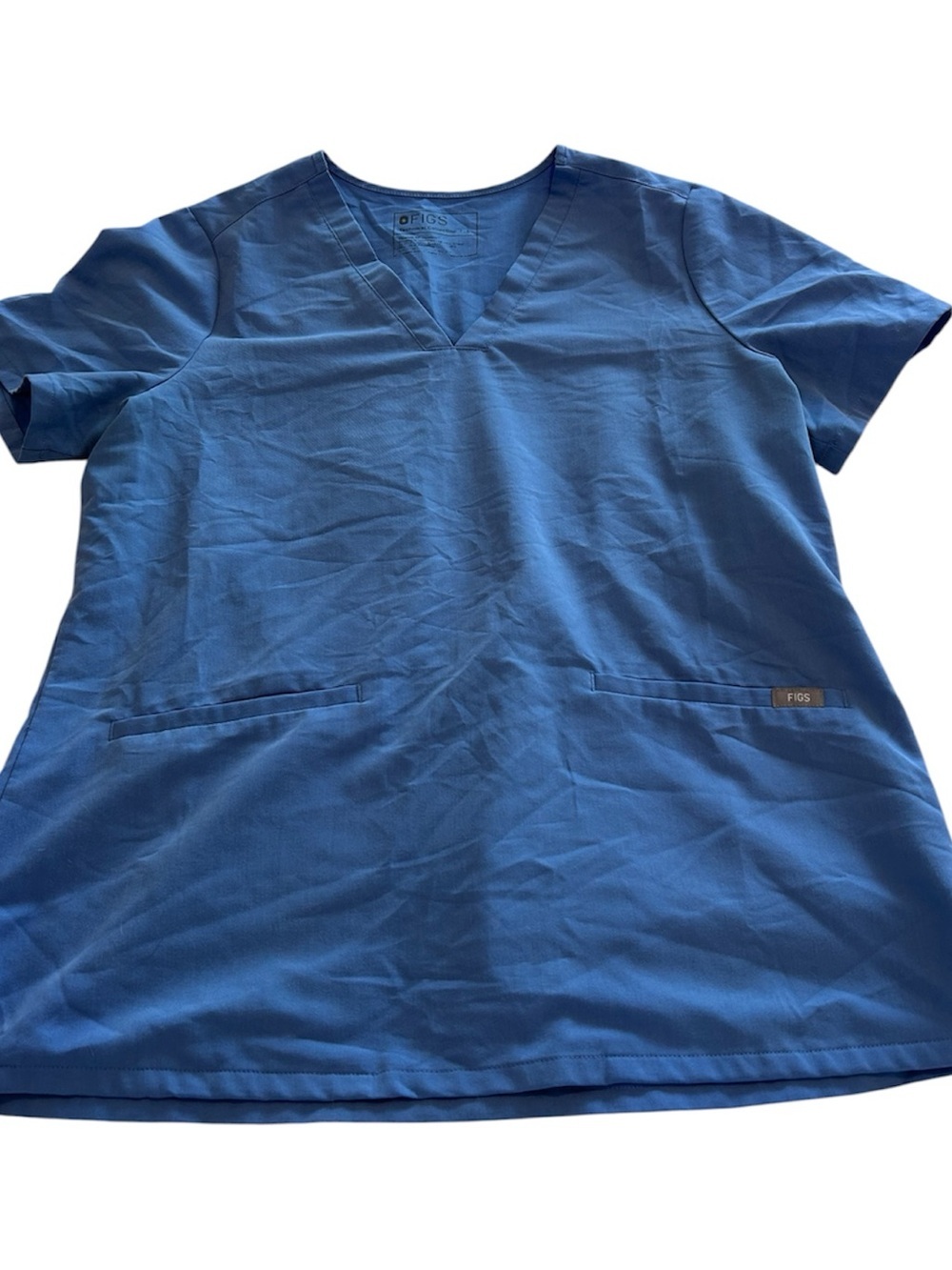 FIGS Casma V-Neck Medical Scrub Top in Ceil Blue Size L